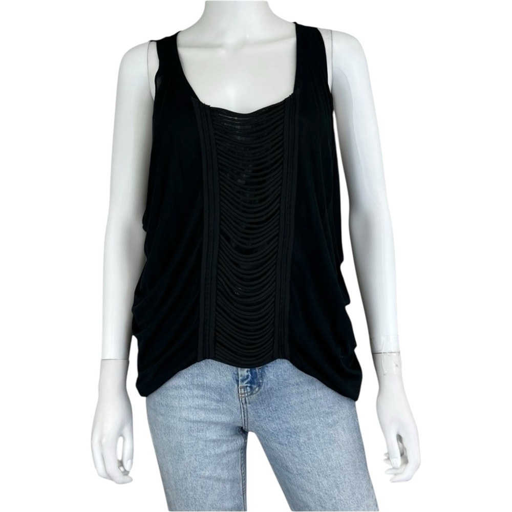 BCBGMAXAZRIA Black Sleeveless Blouse Size S A0055